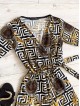 Salopeta dama casual scurta neagra cu imprimeu zig-zag