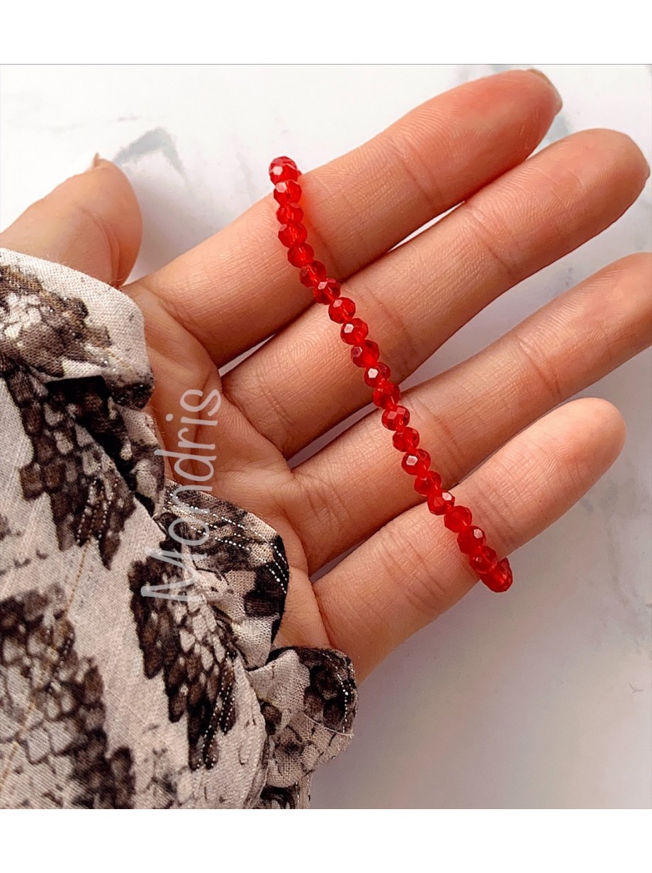 Bratara dama elastica cu margele rosii