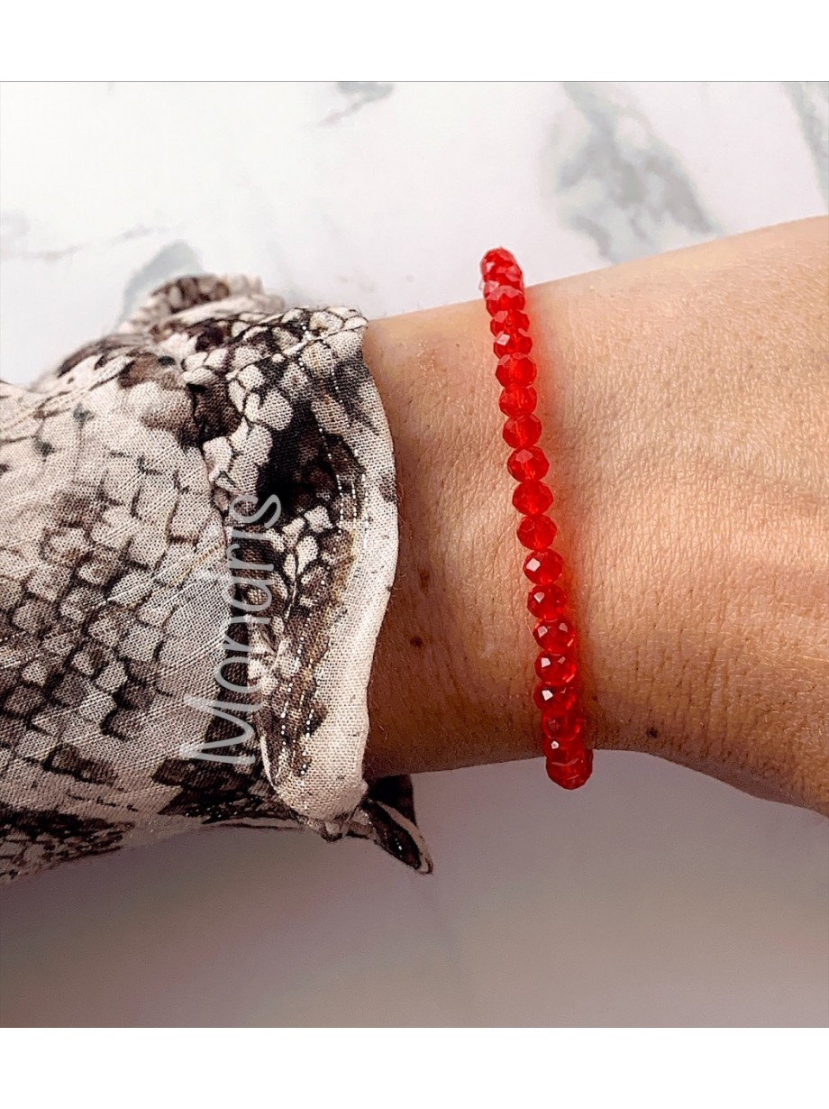 Bratara dama elastica cu margele rosii