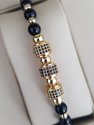 Bratara dama model deosebit cu margele bleumarin si forme cu pietricele stralucitoare