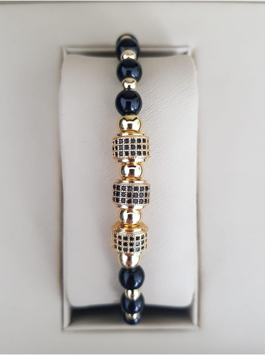 Bratara dama model deosebit cu margele bleumarin si forme cu pietricele stralucitoare