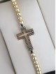 Bratara dama model deosebit cu margele aurii si cruciulita cu pietricele negre