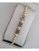 Bratara dama model deosebit cu margele aurii si 3 romburi cu pietricele negre