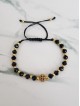 Bratara dama model deosebit cu margele negre si biluta cu pietricele negre