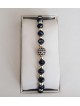 Bratara dama model deosebit cu margele negre si biluta cu pietricele negre