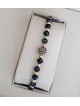 Bratara dama model deosebit cu margele negre si biluta cu pietricele negre