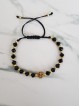 Bratara dama model deosebit cu margele negre si biluta cu pietricele negre