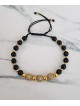 Bratara dama model deosebit cu margele negre si bilute cu pietricele stralucitoare
