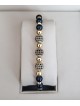 Bratara dama model deosebit cu margele negre si 3 bilute cu pietricele negre 