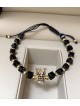 Bratara dama model deosebit cu margele negre si coroana cu pietricele negre