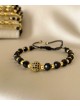 Bratara dama model deosebit cu margele negre si biluta cu pietricele stralucitoare