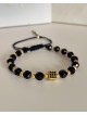 Bratara dama model deosebit cu margele negre si patrat cu pietricele negre