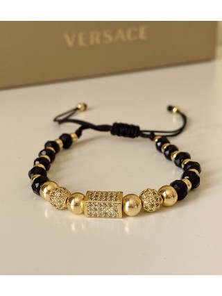 Bratara dama model deosebit cu margele negre si forme cu pietricele stralucitoare