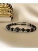 Bratara dama model deosebit cu margele negre si biluta cu pietricele negre
