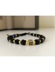 Bratara dama model deosebit cu margele negre si patrat cu pietricele negre