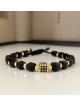 Bratara dama model deosebit cu margele negre si patrat cu pietricele negre