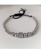 Bratara dama model deosebit cu margele argintii si patrat cu pietricele stralucitoare