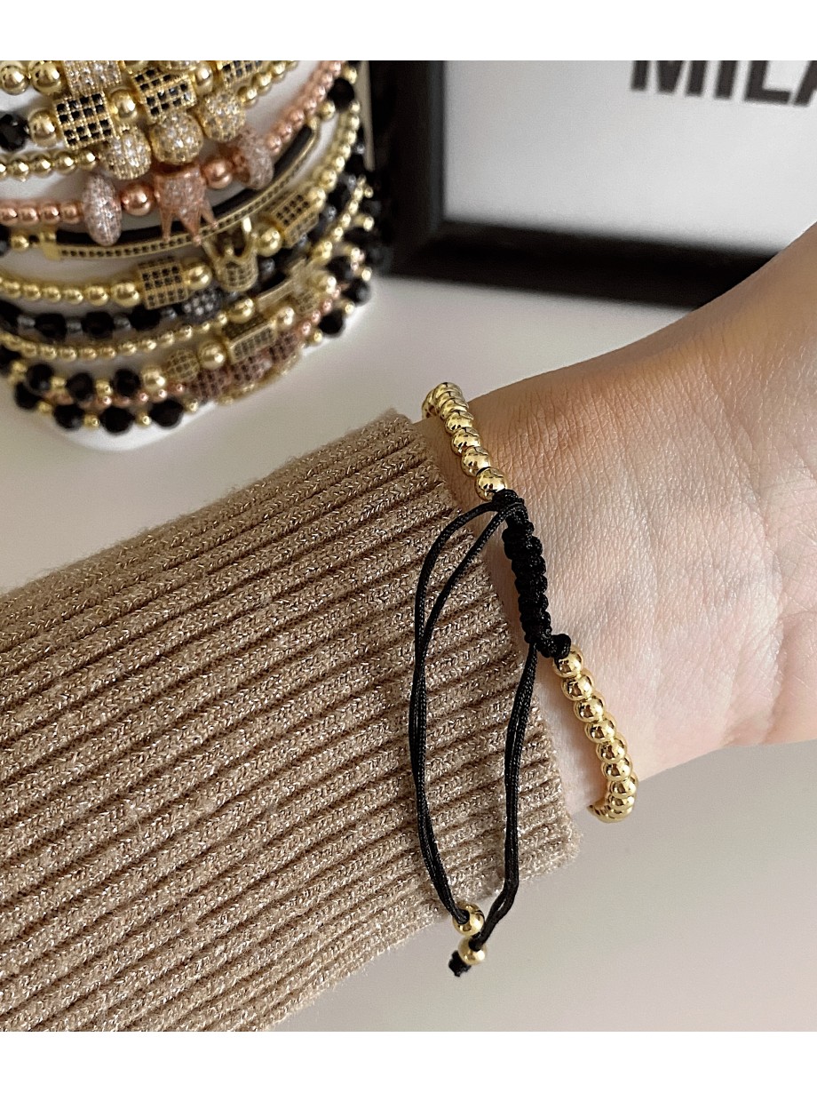 Bratara dama model deosebit cu margele aurii si patrat cu pietricele stralucitoare