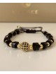 Bratara dama model deosebit cu margele negre si biluta cu pietricele negre