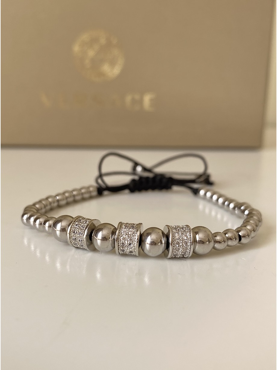 Bratara dama model deosebit cu margele argintii si cercuri cu pietricele stralucitoare
