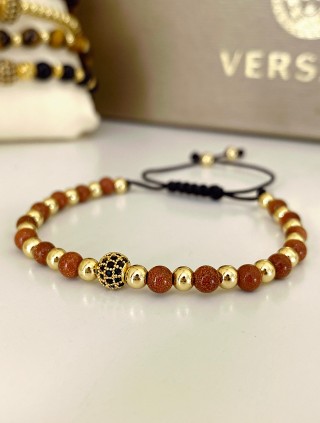 Bratara dama model deosebit cu piatra semipretioasa Ochi de tigru si design special biluta