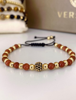 Bratara dama model deosebit cu piatra semipretioasa Ochi de tigru si design special biluta