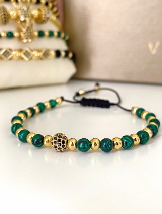 Bratara dama model deosebit cu piatra semipretioasa Malachit si design special biluta