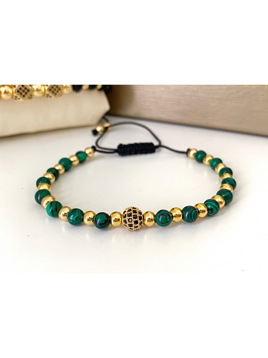 Bratara dama model deosebit cu piatra semipretioasa Malachit si design special biluta