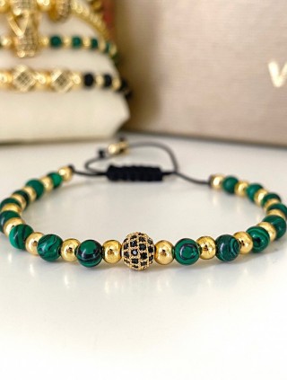 Bratara dama model deosebit cu piatra semipretioasa Malachit si design special biluta