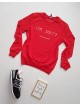 Bluza dama ieftina rosie cu maneci lungi si imprimeu I'm sorry