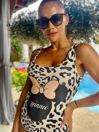 Body dama ieftin bumbac alb cu imprimeu Mm Print