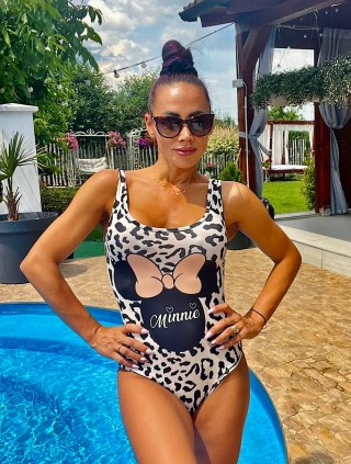 Body dama ieftin bumbac alb cu imprimeu Mm Print