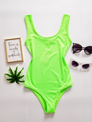 Body dama ieftin bumbac verde cu imprimeu simplu