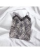 Maieu dama casual alb cu dantela si imprimeu Animal print