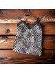 Maieu dama casual alb cu dantela si imprimeu Animal print