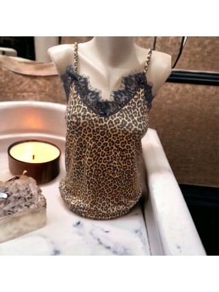 Maieu dama casual maro cu dantela si imprimeu Animal print