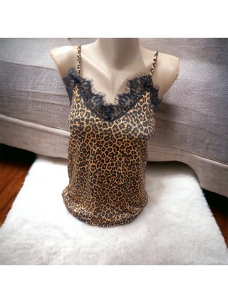 Maieu dama casual maro cu dantela si imprimeu Animal print