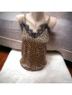 Maieu dama casual maro cu dantela si imprimeu Animal print