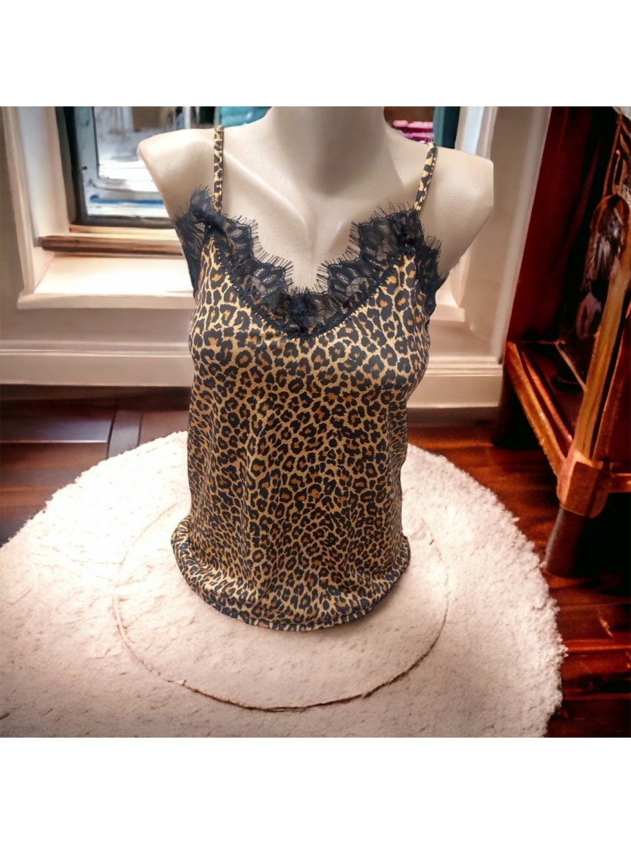 Maieu dama casual maro cu dantela si imprimeu Animal print
