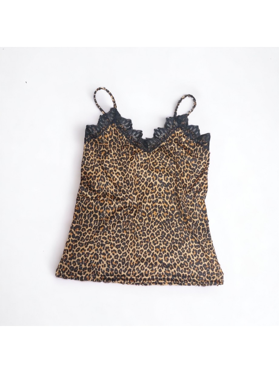 Maieu dama casual maro cu dantela si imprimeu Animal print