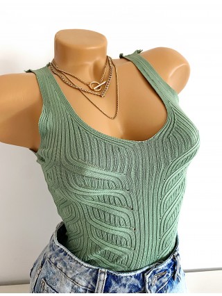 Maieu dama verde din tricot subtire casual-elegant