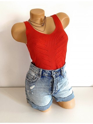 Maieu dama rosu din tricot subtire casual-elegant