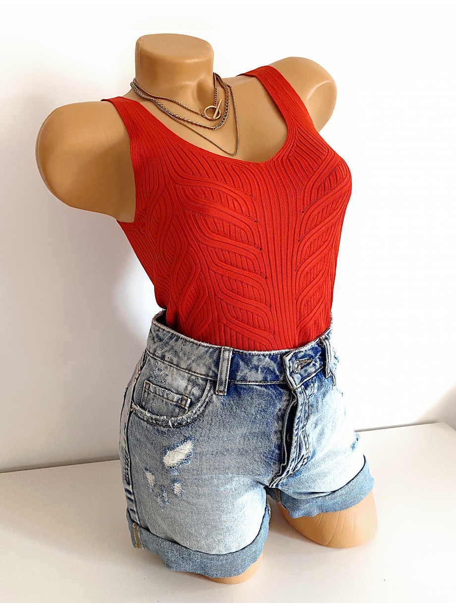 Maieu dama rosu din tricot subtire casual-elegant Maieu dama rosu din tricot subtire casual-elegant