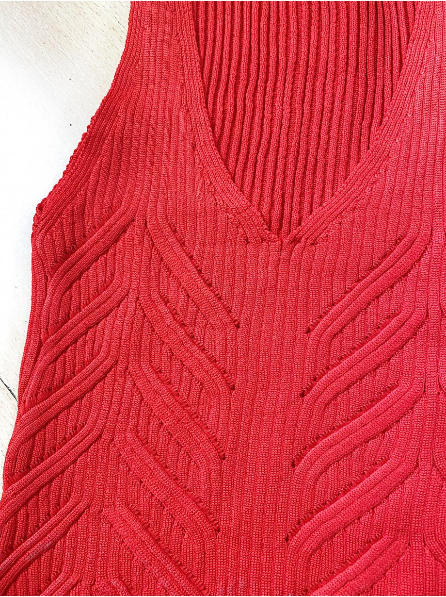Maieu dama rosu din tricot subtire casual-elegant Maieu dama rosu din tricot subtire casual-elegant