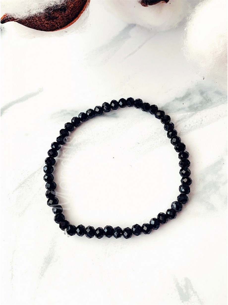 Bratara dama elastica cu margele negre