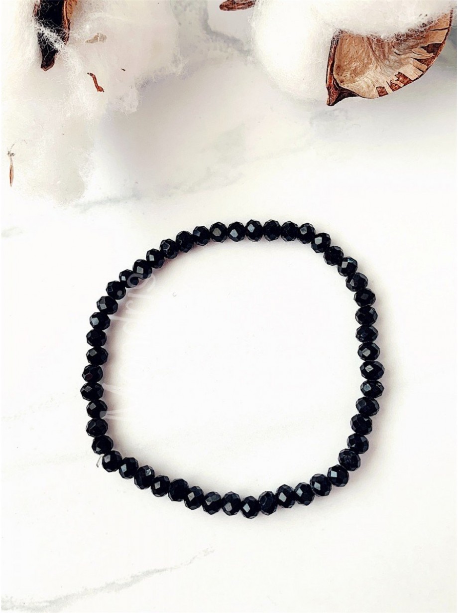 Bratara dama elastica cu margele negre