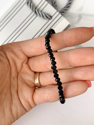 Bratara dama elastica cu margele negre