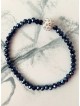 Bratara dama elastica cu margele bleumarin