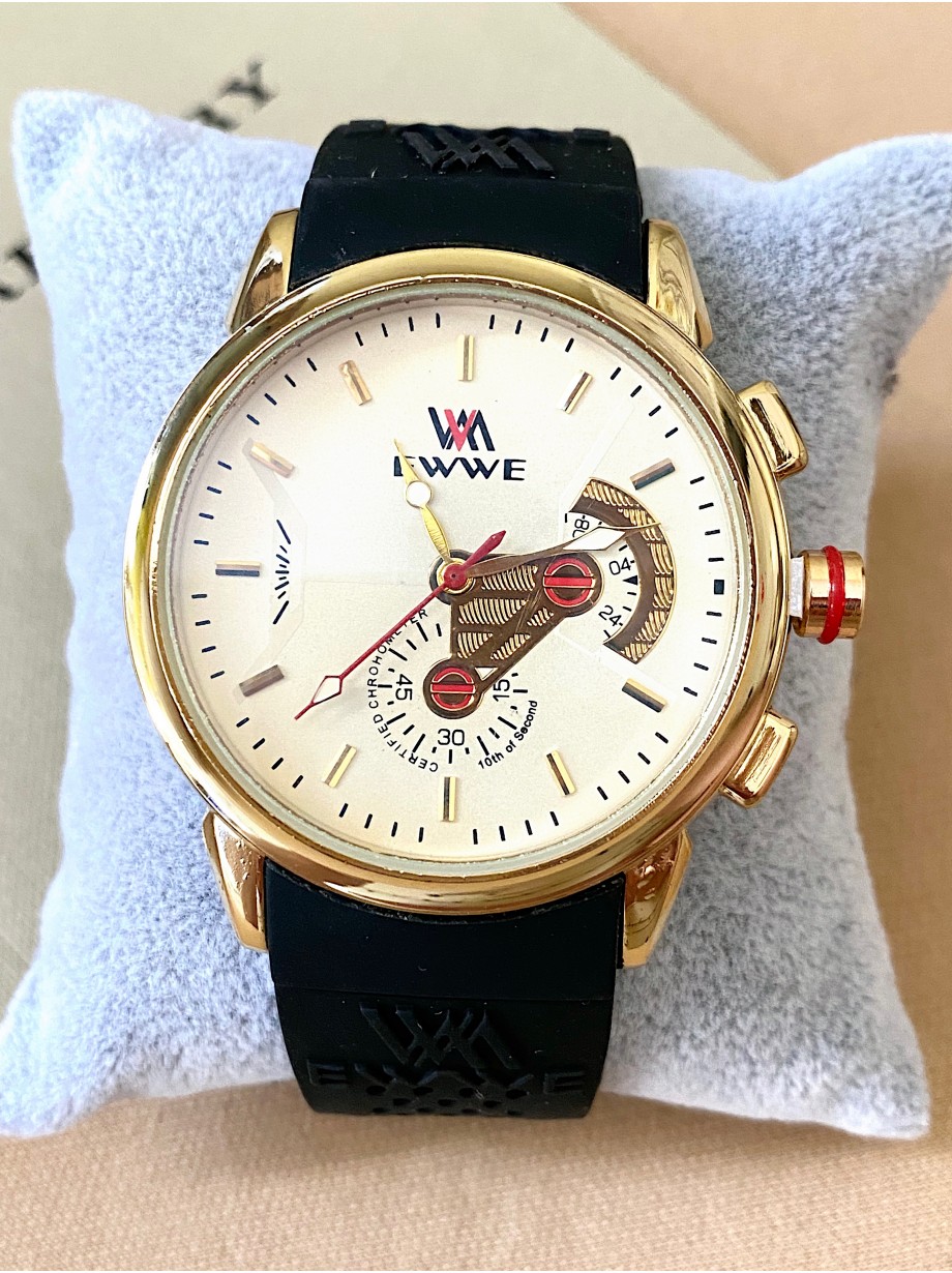 Ceas dama negru cu bratara din piele ecologica si cadran cu maro