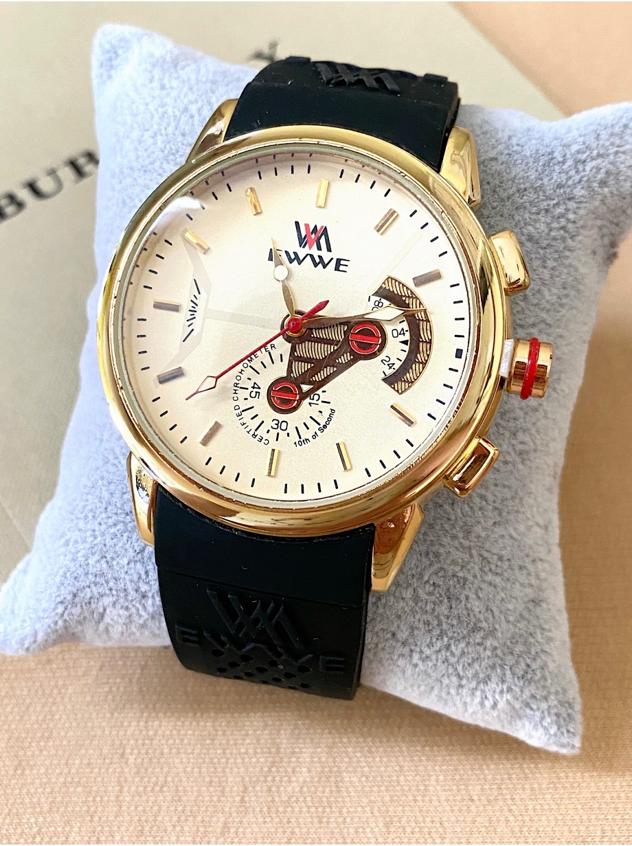 Ceas dama negru cu bratara din piele ecologica si cadran cu maro